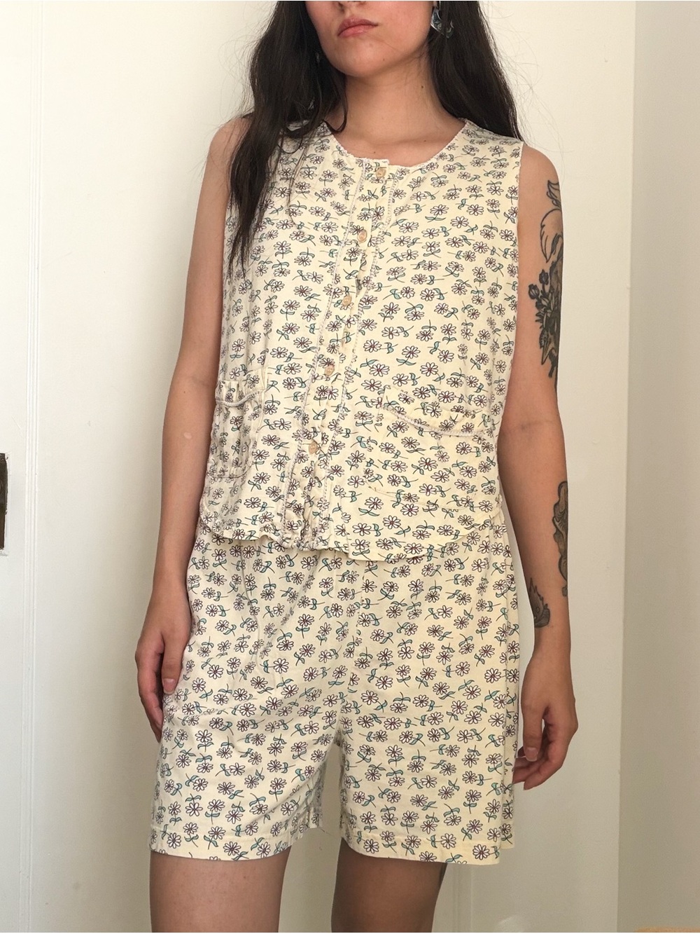 2 Piece Insane Boho Cotton Daisy Print Set